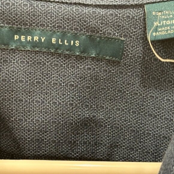 NWT!  Men's Dress Shirt Perry Ellis button down Blue Size XL - Picture 2 of 9